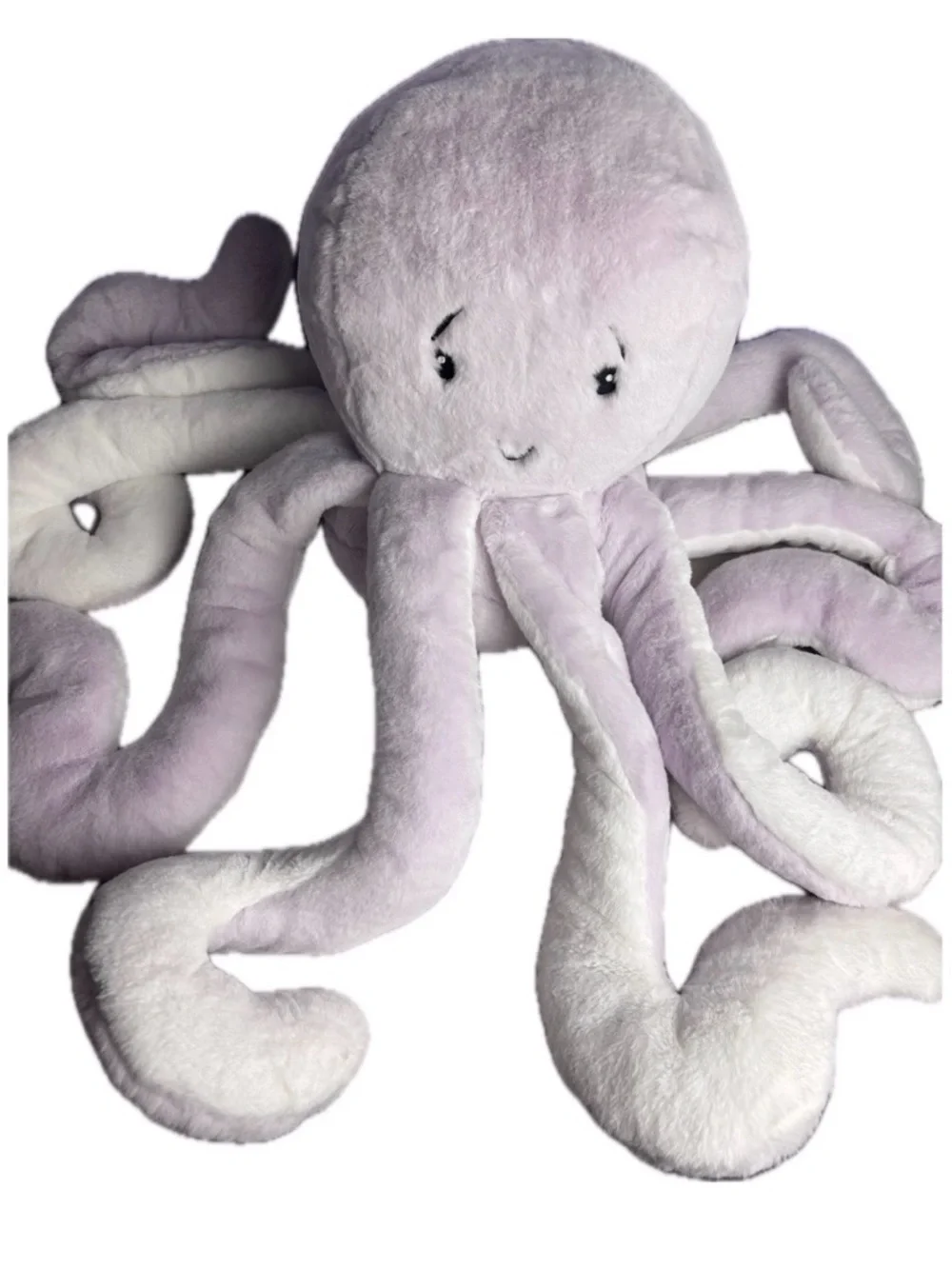 LIKE NEW Giant XL Hugging Plush Octopus Jumbo Stuffed Animal Lavender and White